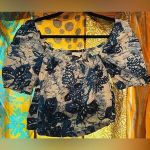 H&M floral cotton crop top size small